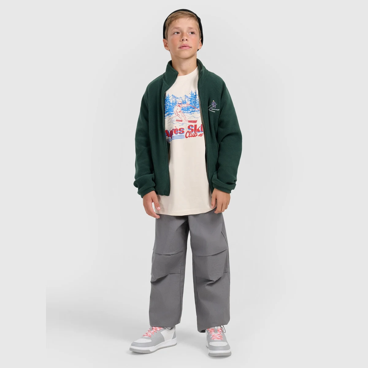Chlapecký regular fleece se stojáčkem - zelený · záber 2