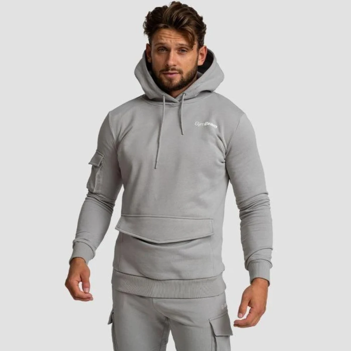 GymBeam Mikina TRN Hoodie Grey - Barva: sivá | Hmotnost: 0,754 kg | Balení: 26 · záber 2