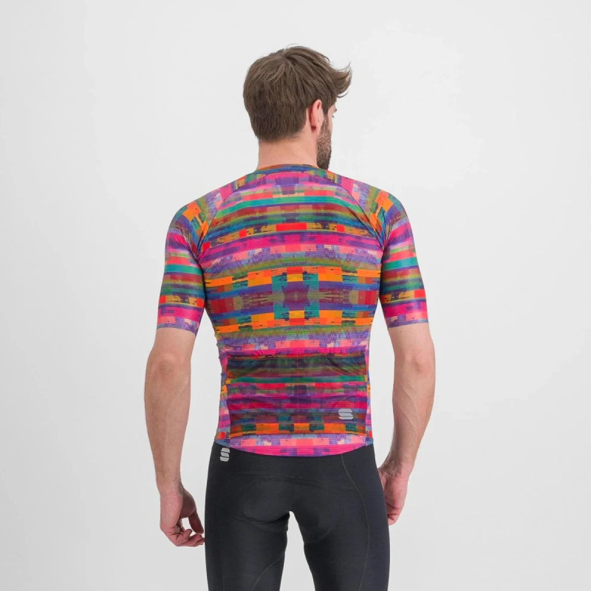 Férfi rövidujjú kerékpáros mez SPORTFUL Glitch bomber jersey, multicolor pink · záber 3