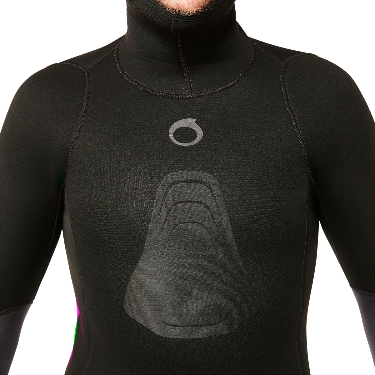 DECATHLON Pánska neoprénová bunda SPF 500 - 5 mm na podmorský rybolov tmavosivá M · záber 2