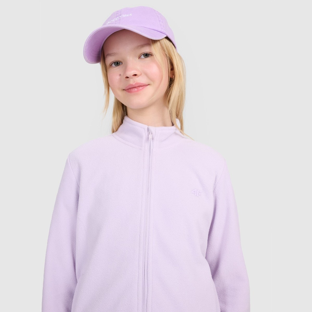 Dievčenský slim fleece so stojačikom - fialový · záber 2