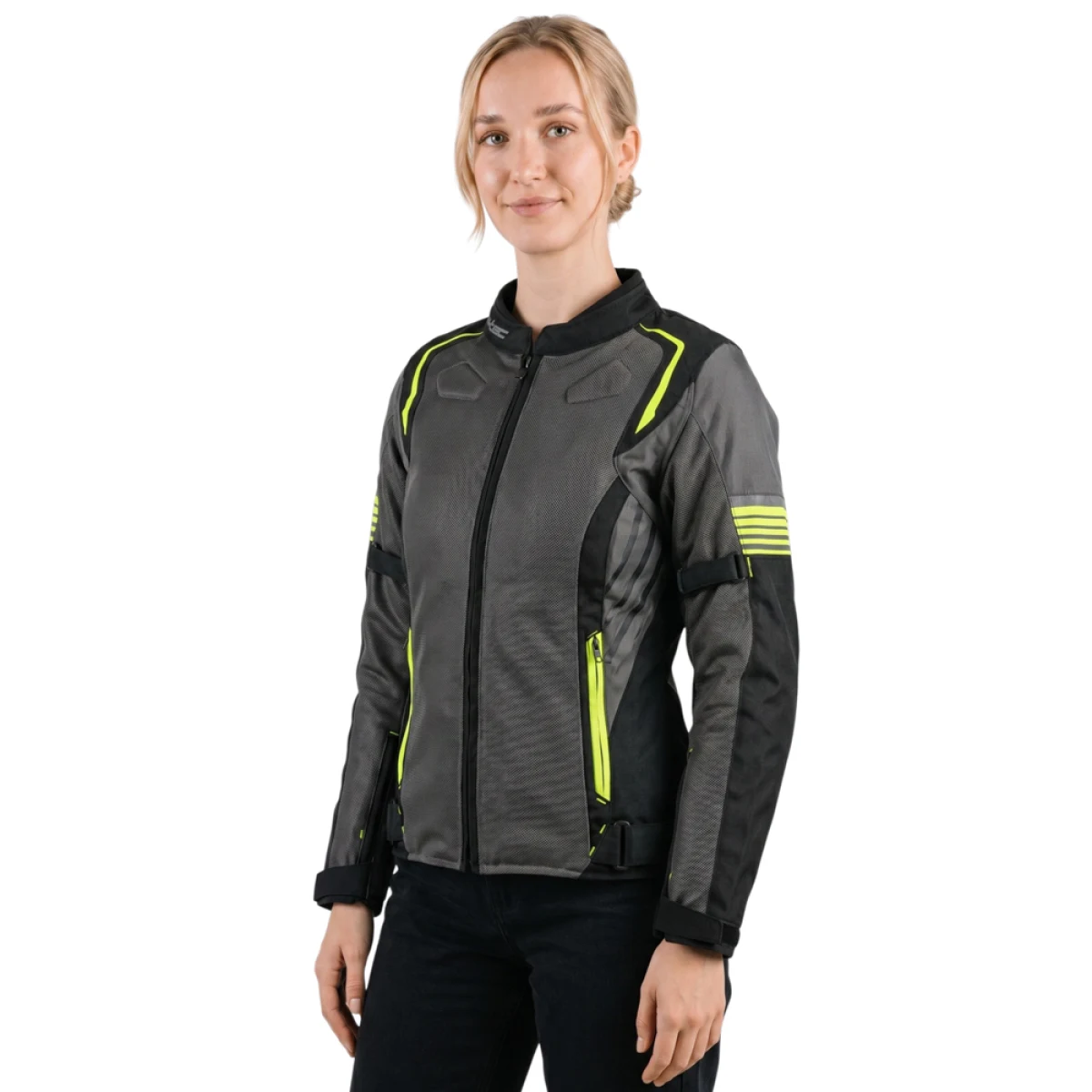 Dámska letná moto bunda W-TEC Jelsa Farba šedá-fluo, · záber 3