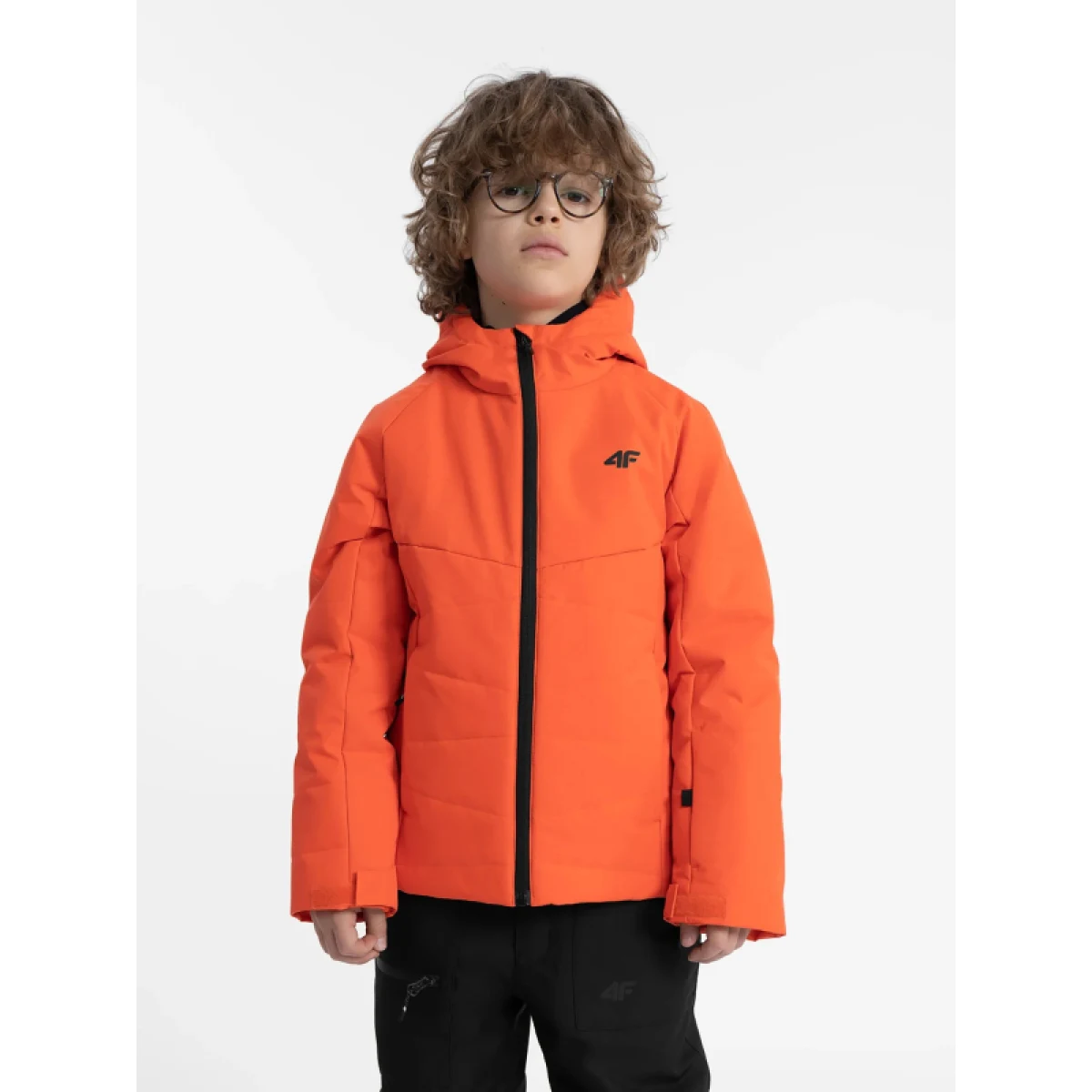 Chlapecká lyžařská bunda 4F JUNIOR TECHNICAL JACKET-JAW23TTJAM298-70S-ORANGE · záber 2