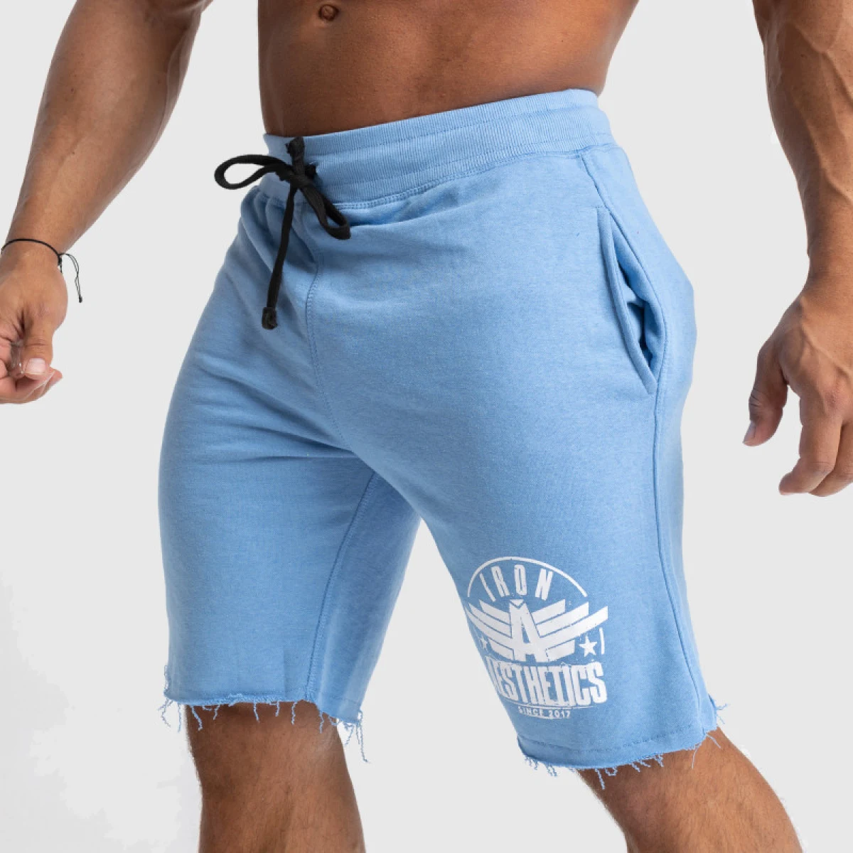 Pánske teplákové kraťasy Iron Aesthetics Force, svetlo modrá · záber 3