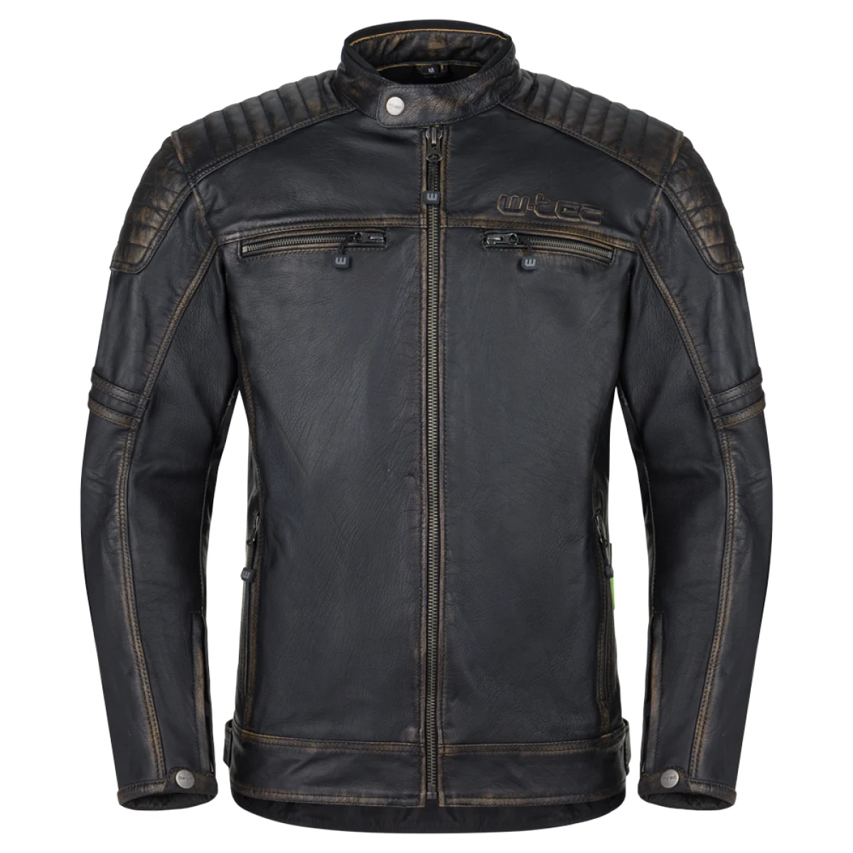 Kožená moto bunda W-TEC Mungelli EVO Farba vintage čierno-hnedá, · záber 2