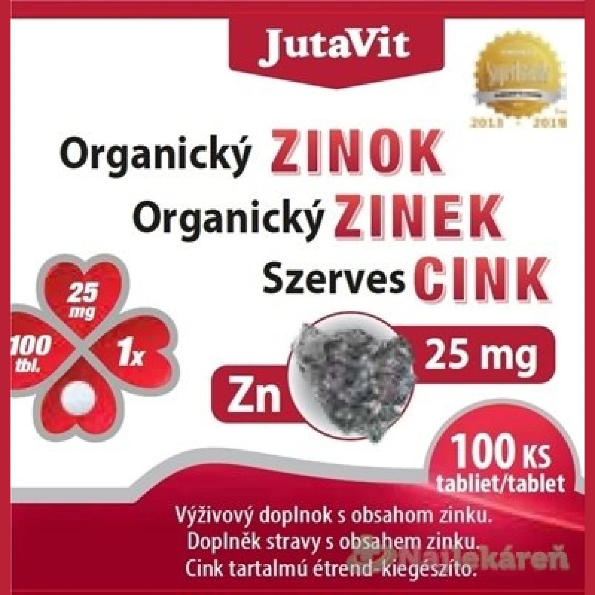 JUTAVIT Organický zinok 25 mg 100 tabliet · záber 2