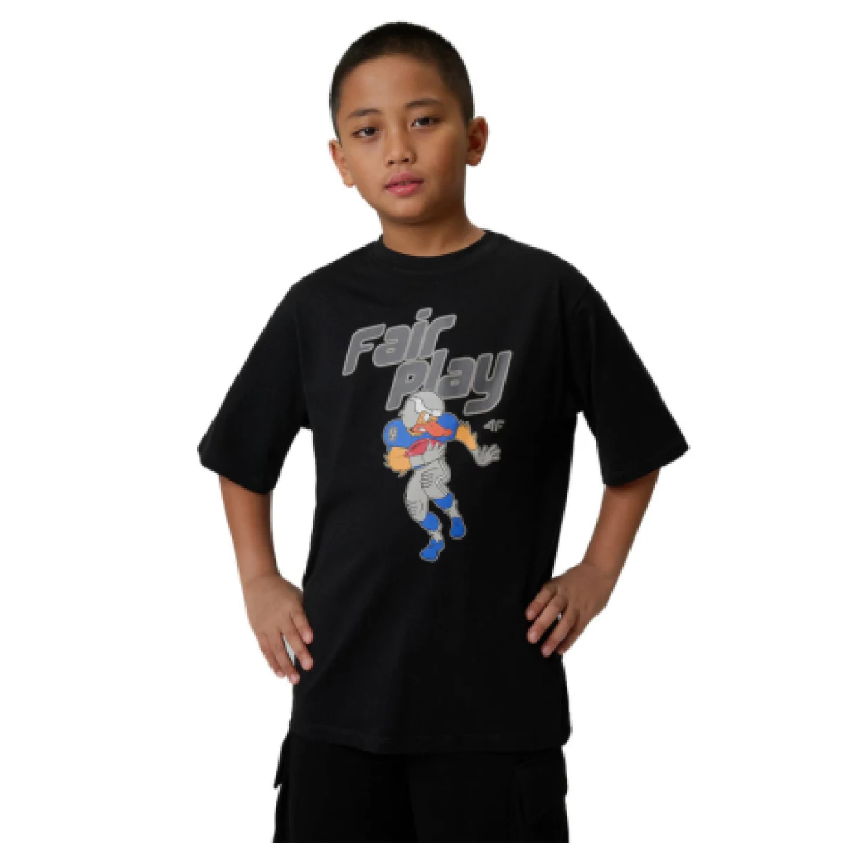 Chlapecké tričko s krátkým rukávem 4F JUNIOR TSHIRT M3012-20S-DEEP BLACK · záber 1