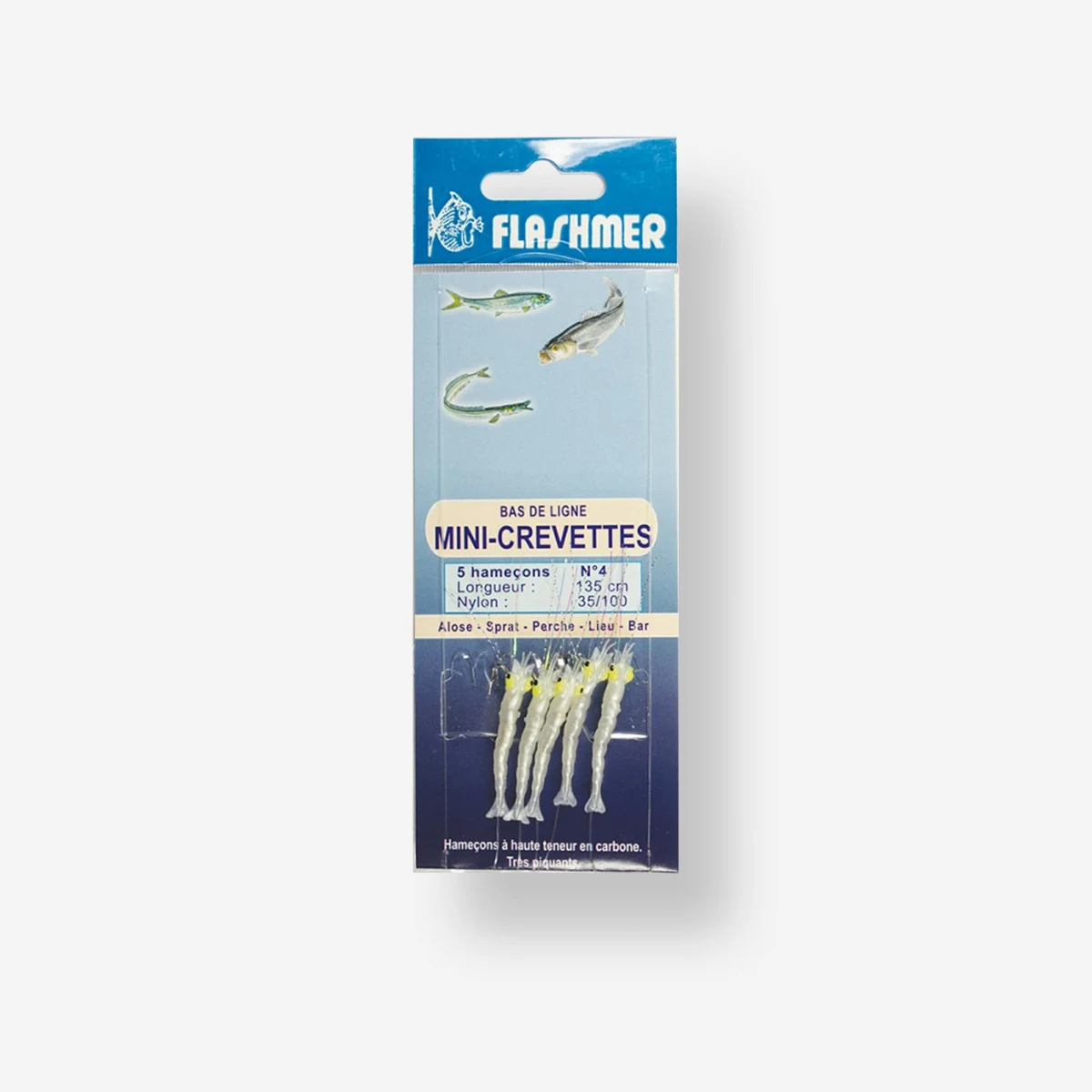FLASHMER Nadväzec s mini krevetkami 5 háčikov č. 4 na morský rybolov · záber 1