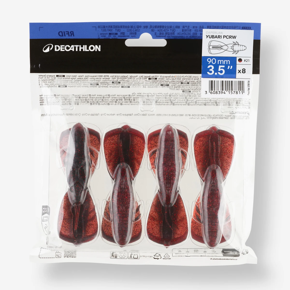 CAPERLAN Mäkká umelá nástraha s atraktantom Yubari PCRW 3,5" Black and Red Punching Craw 9 cm - 3,5" · záber 2