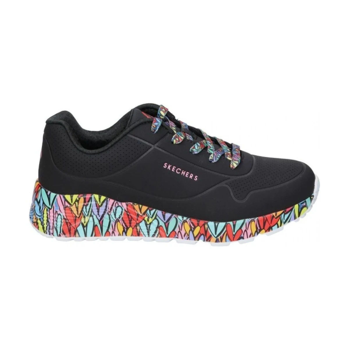 Dievčenská rekreačná obuv SKECHERS Uno Lite JGoldCrown Subtle Love Jr black multi · záber 2