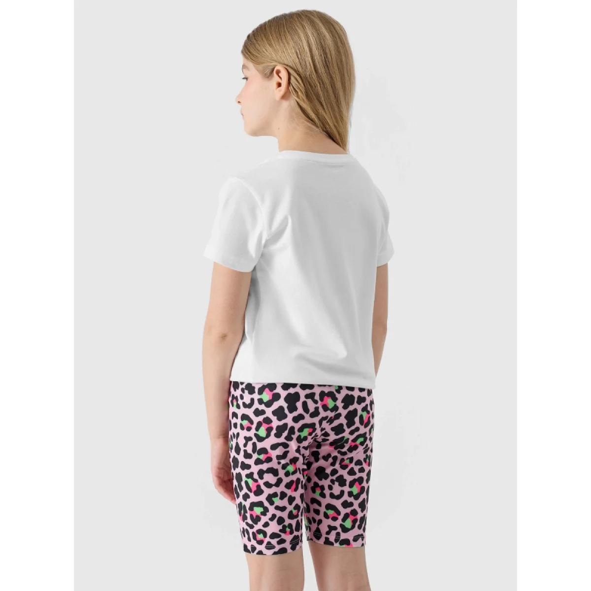 Dívčí kraťasy 4F JUNIOR TIGHTS-4FJWSS24TTIGF133-56A-LIGHT PINK ALLOVER · záber 4