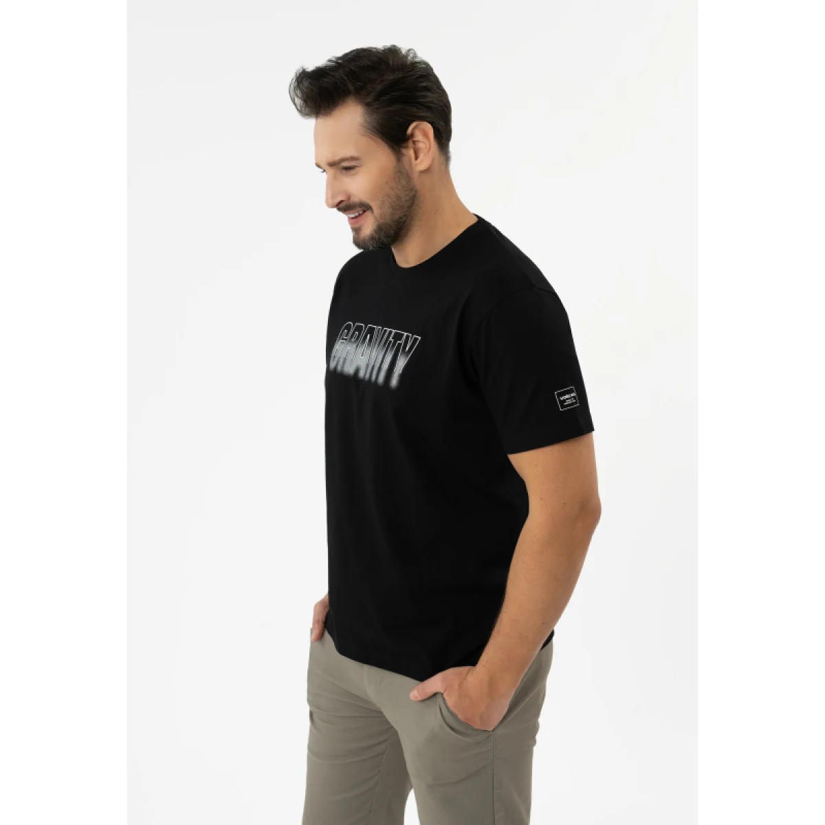 Pánské tričko s krátkým rukávem VOLCANO T-SILVER-BLACK · záber 2