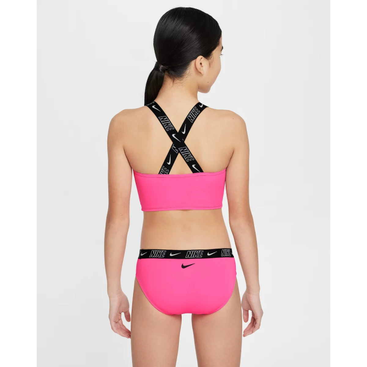Dívčí dvoudílné plavecké plavky NIKE SWIM LOGO TAPE HYPER PINK-HYPER PINK · záber 3