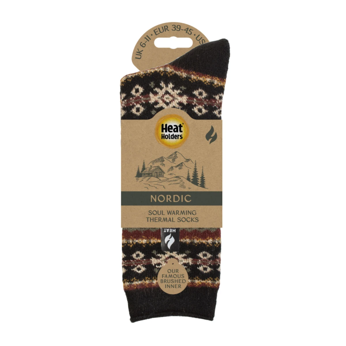 Pánske ponožky HEAT HOLDERS 1 PACK-MEN LITE NORDIC-BLACK · záber 3