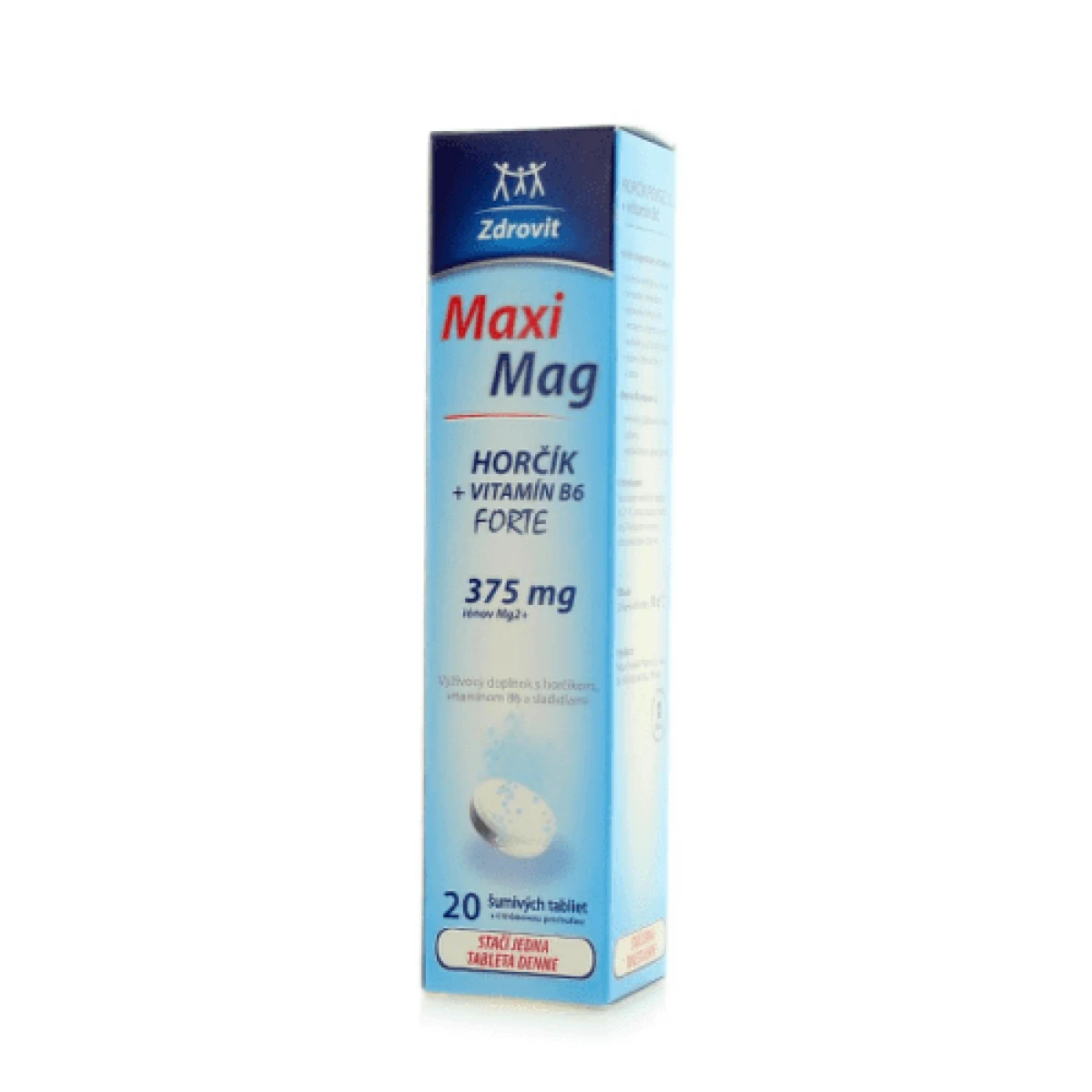 ZDROVIT MaxiMag horčík forte (375 mg) + vitamín B6 20 šumivých tabliet · záber 1
