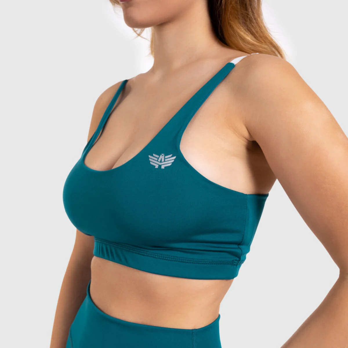 Dámska športová podprsenka Stripes - Iron Aesthetics, smaragdová · záber 1