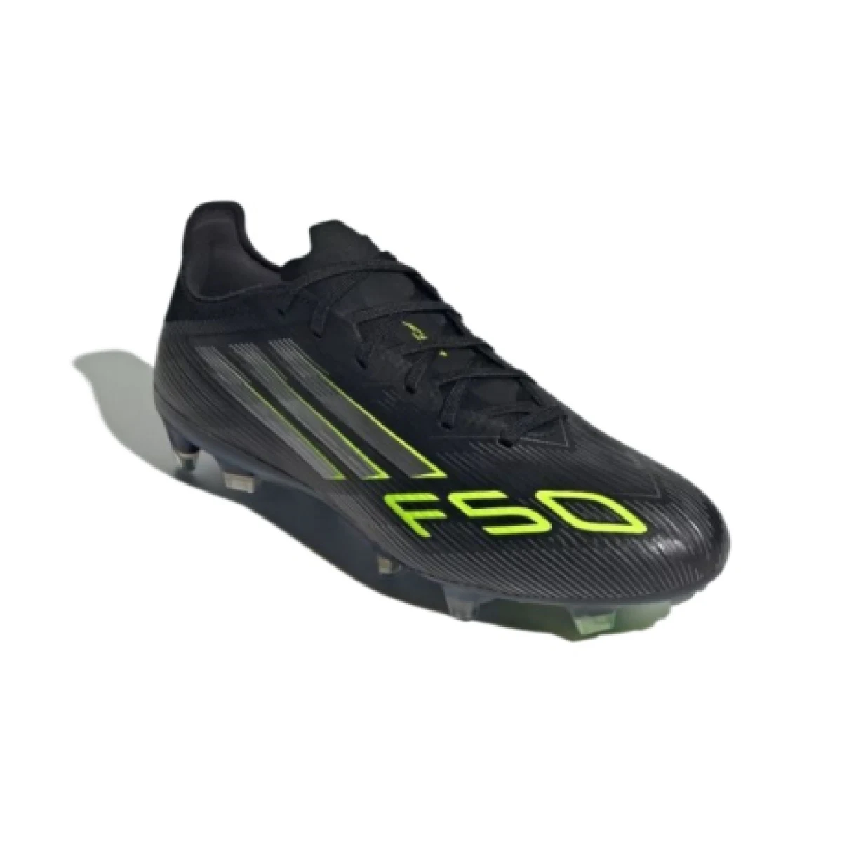 Pánské outdoorové fotbalové kopačky ADIDAS F50 Pro M FG core black iron metallic lucid lemon · záber 1