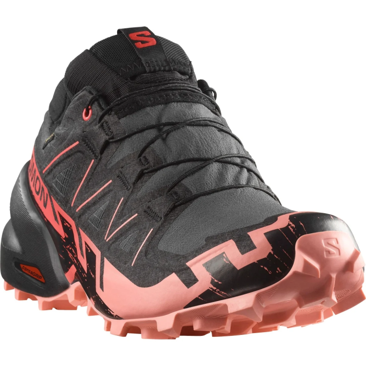 Dámska bežecká trailová obuv SALOMON Speedcross 6 GTX W nine iron black flamingo pink · záber 3