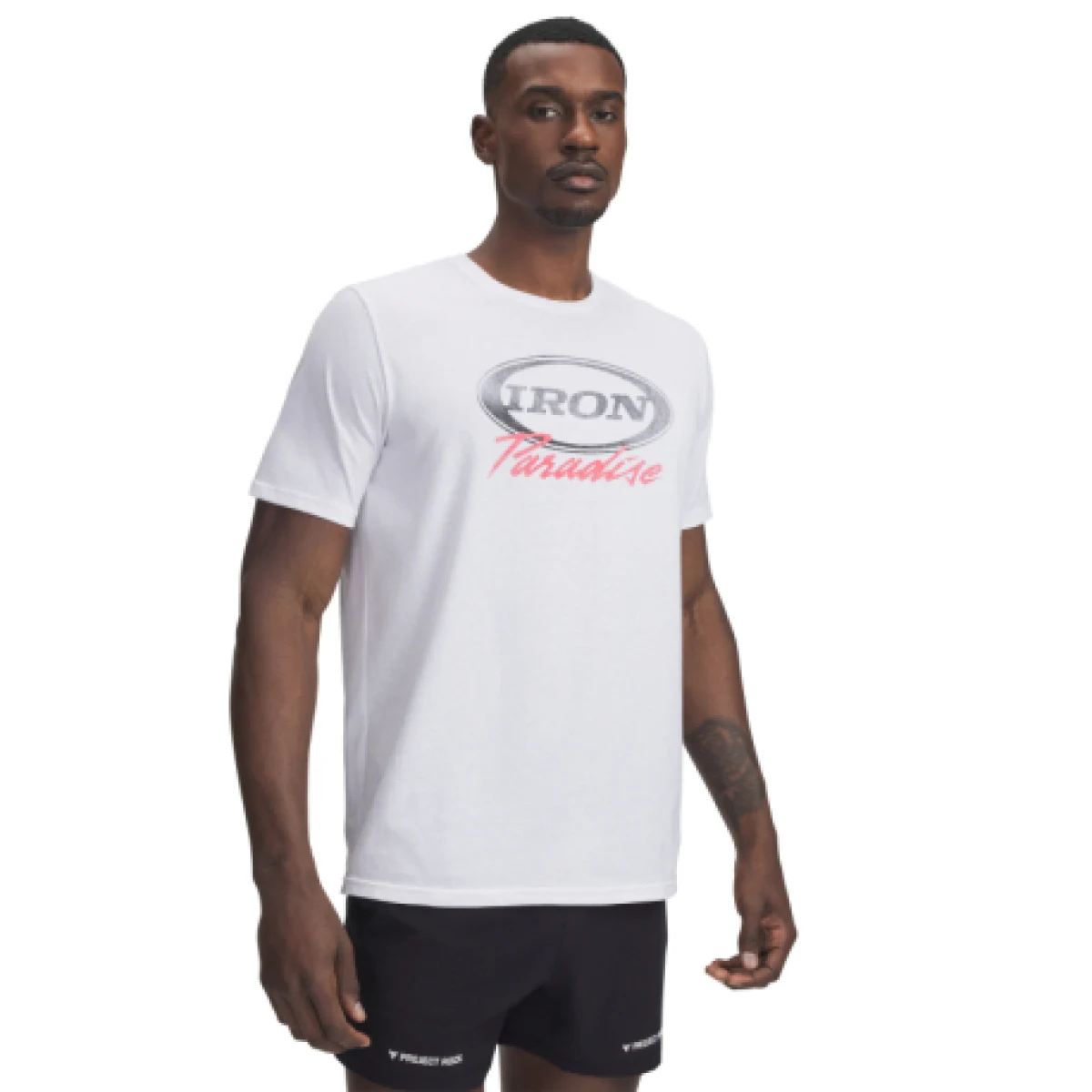 Pánské tričko s krátkým rukávem UNDER ARMOUR PROJECT ROCK Iron SS-WHT · záber 1