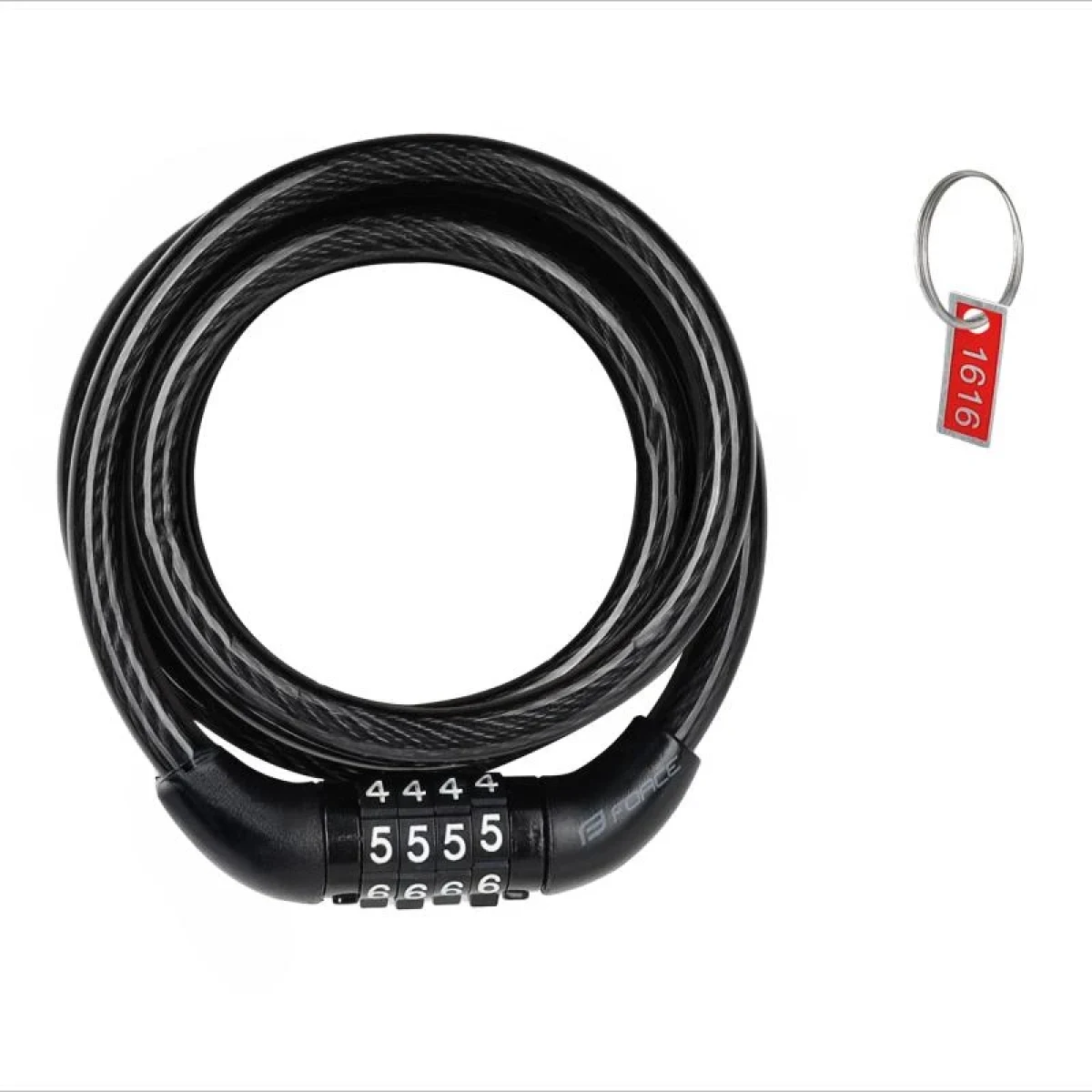 Force Zámek S8/1200mm, kódový, bez držáku, černý · záber 1