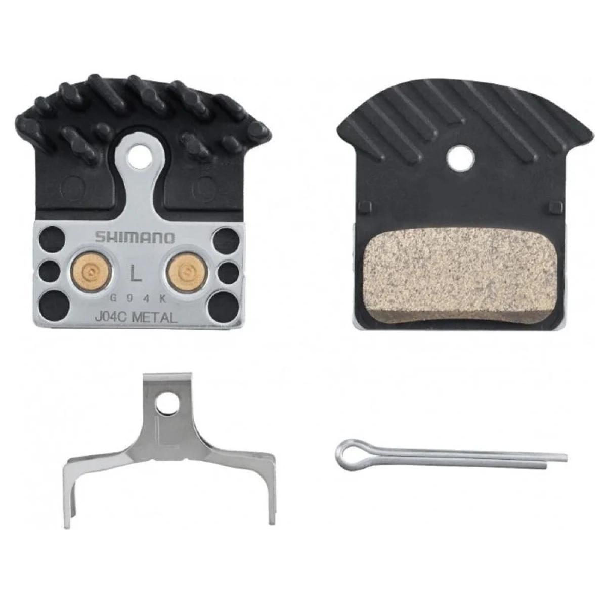 Shimano brzdové destičky J04C-MF s chladičem dvojpístkové, v krabičce · záber 1