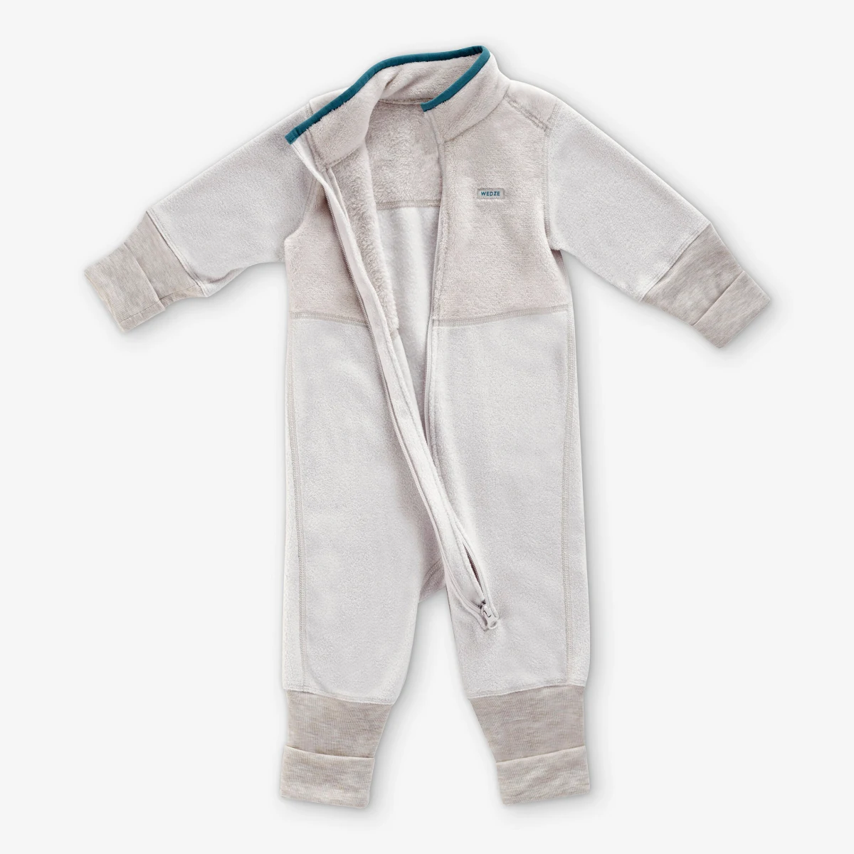 WEDZE Detská fleecová kombinéza 500 Midwarm sivá 12-18 m (73-81 cm) · záber 2