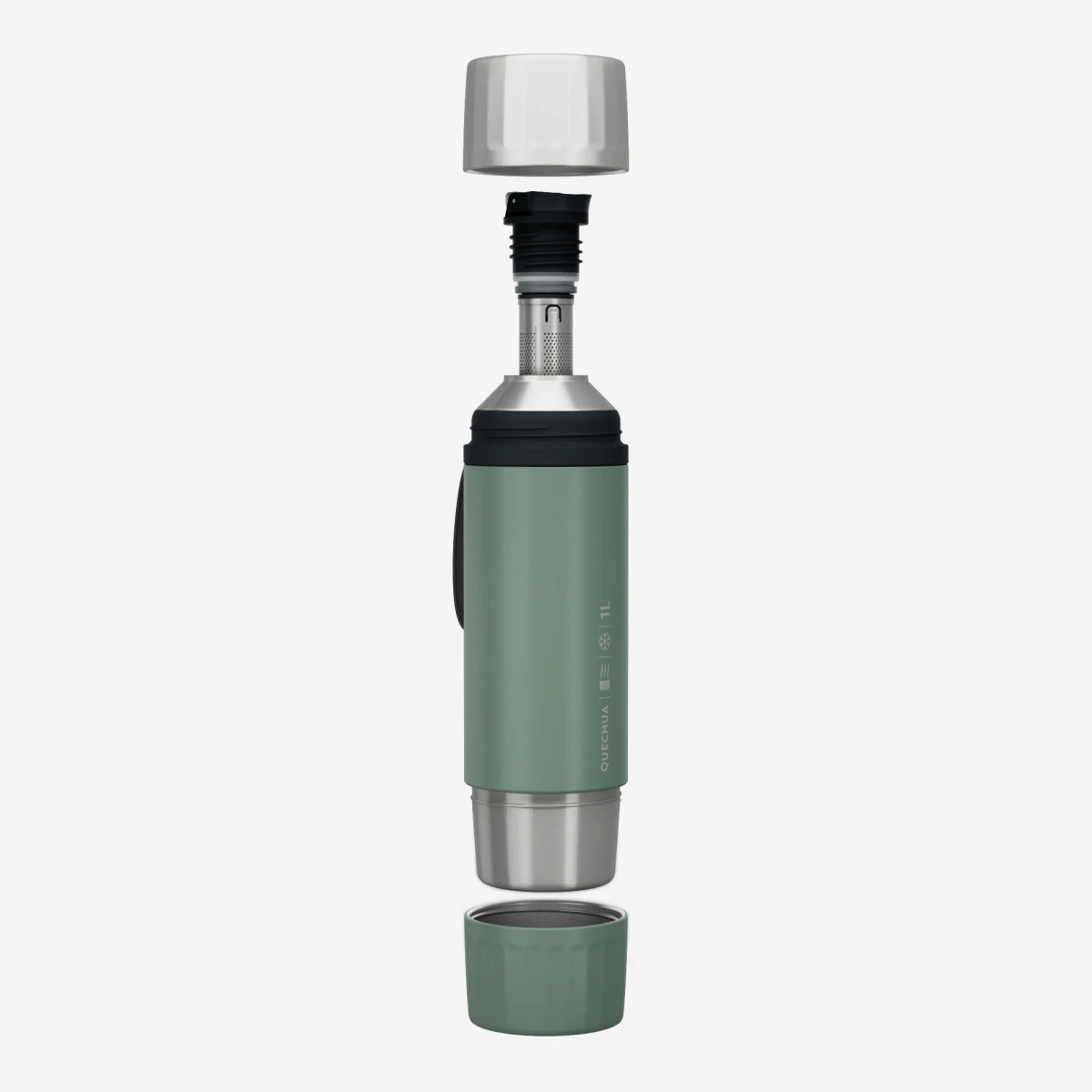 QUECHUA Antikorová termoska s filtrom 900 1l zelená bez · záber 1