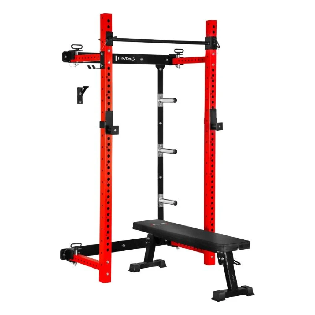 HMS KLT34 červený Multifunkční skládací posilovací stojan - Power Rack · záber 1