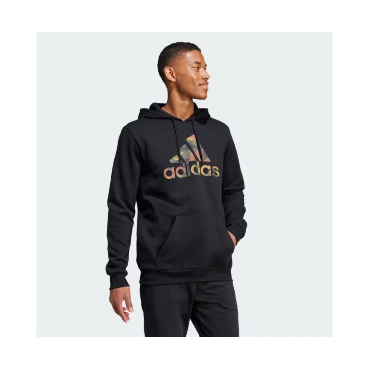 Pánská zateplená mikina s kapucí ADIDAS M CAMO H-IW2678-Black · záber 3