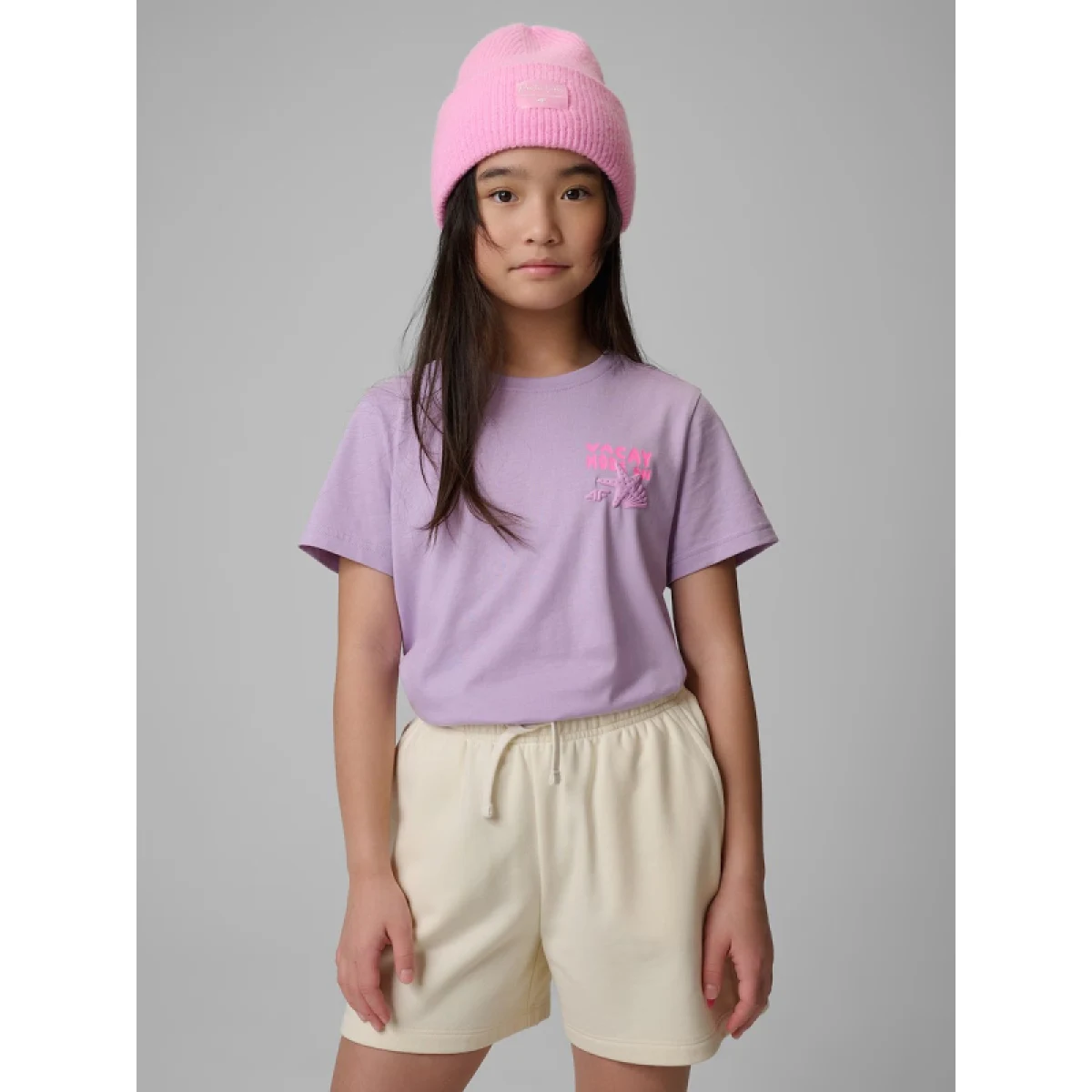 Dievčenské tričko s krátkym rukávom 4F JUNIOR TSHIRT F2939-52S-LIGHT VIOLET · záber 2