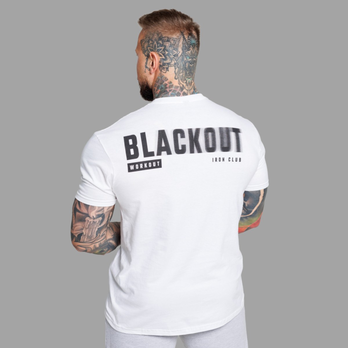 Férfi póló Iron Aesthetics Blackout, fehér · záber 4