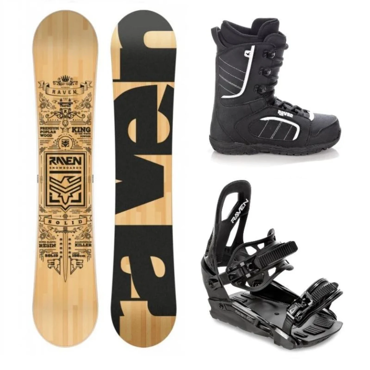 Raven Solid classic snowboard + Raven S230 Black vázání + Raven Target obuv · záber 1