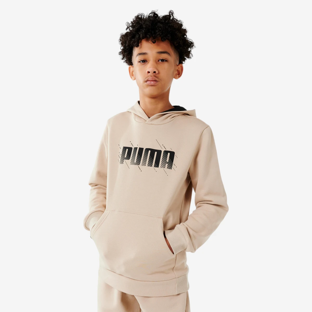 PUMA Chlapčenská mikina na cvičenie béžová 5-6 r (116 cm) · záber 1