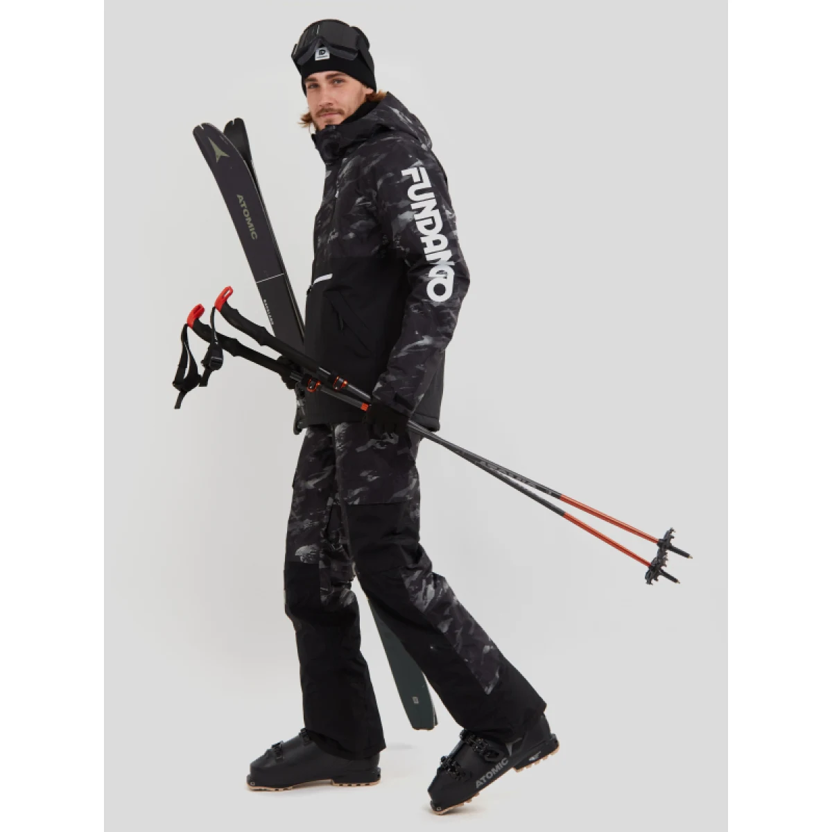 Pánská lyžařská bunda FUNDANGO Tilbury Logo Anorak-893-black camouflage · záber 5