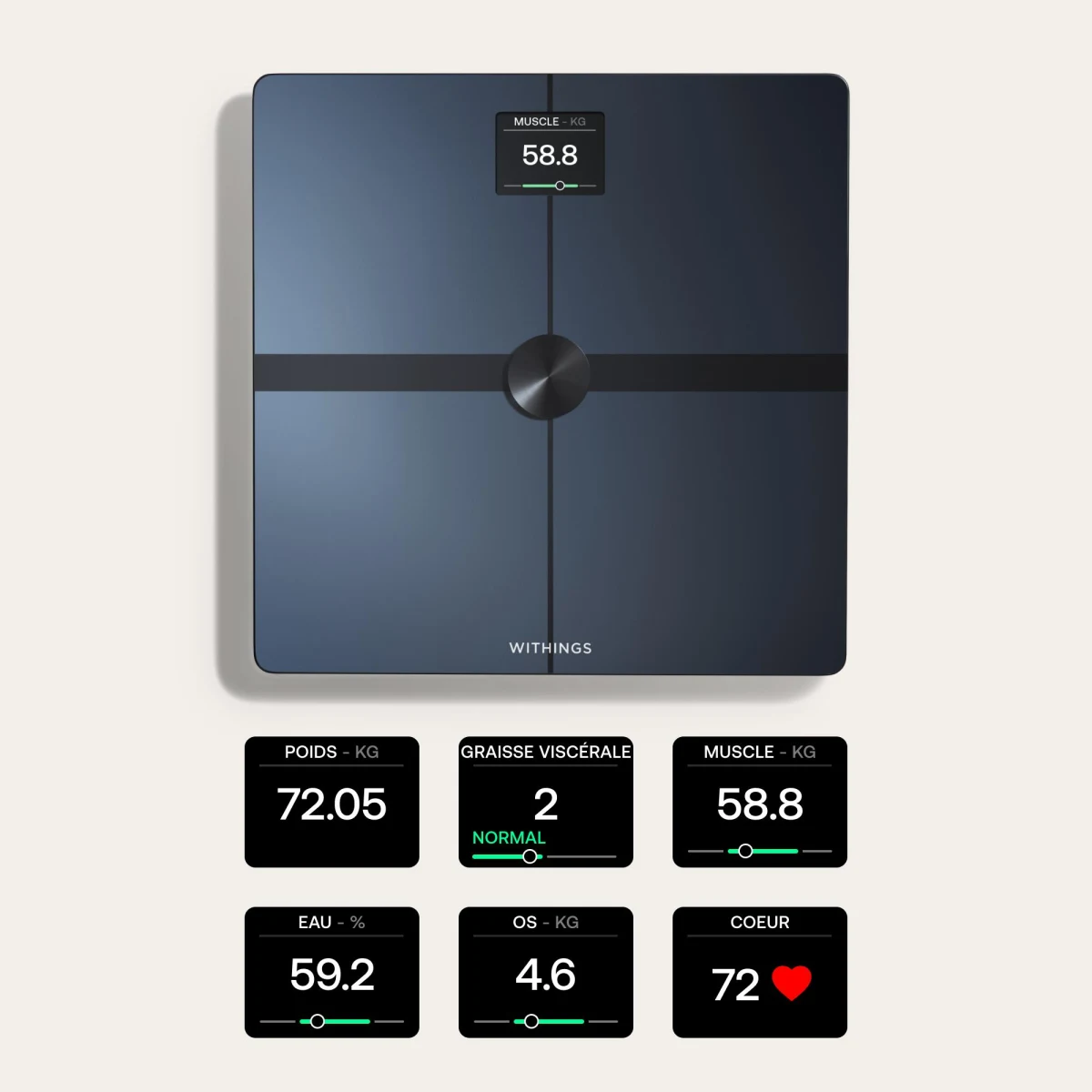 WITHINGS Inteligentná váha Body Smart s pokročilým zobrazovaním telesných údajov čierna bez · záber 2