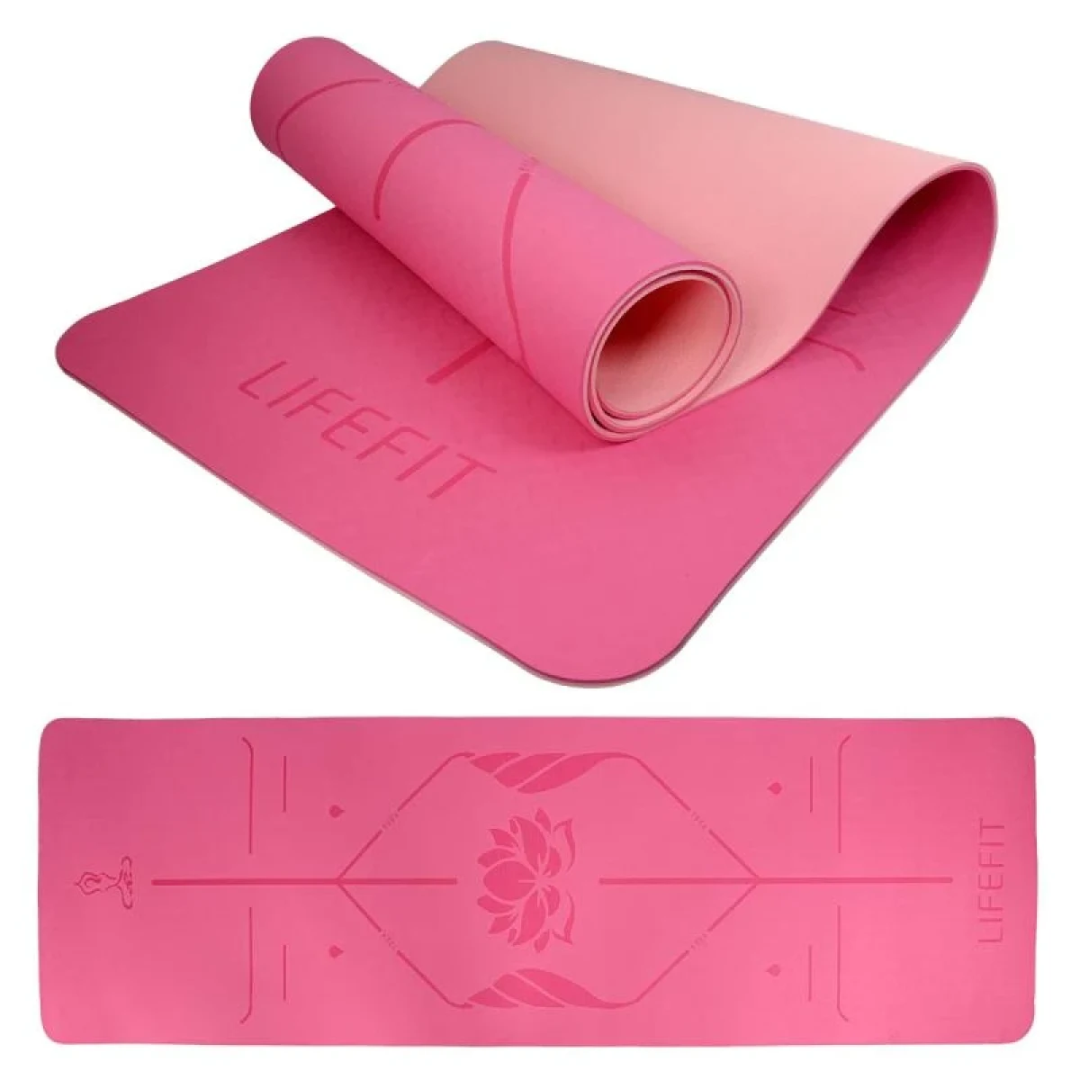 Lifefit Podložka Yoga MAT Lotos Duo 183x58x0 6cm růžová (VÝPRODEJ) · záber 2