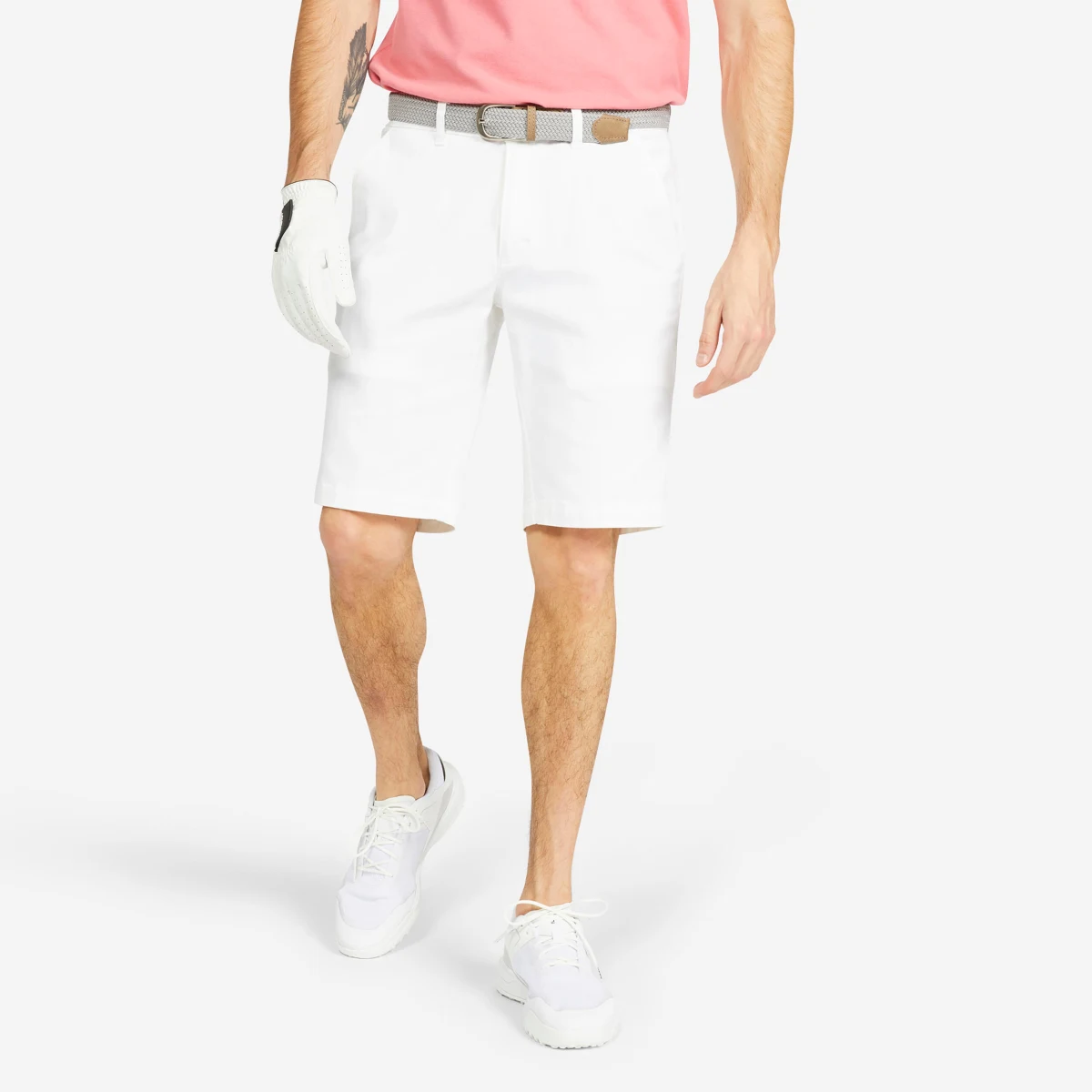 INESIS Pánske golfové chino šortky MW500 biele 3XL · záber 1