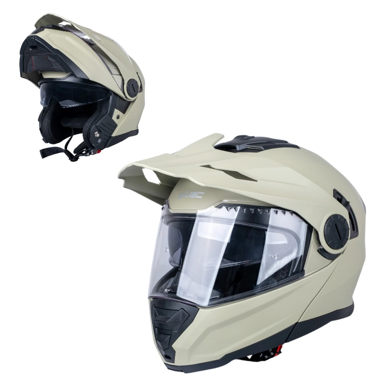 Výklopná enduro prilba W-TEC Biscaia P/J Farba béžová matná, · záber 3