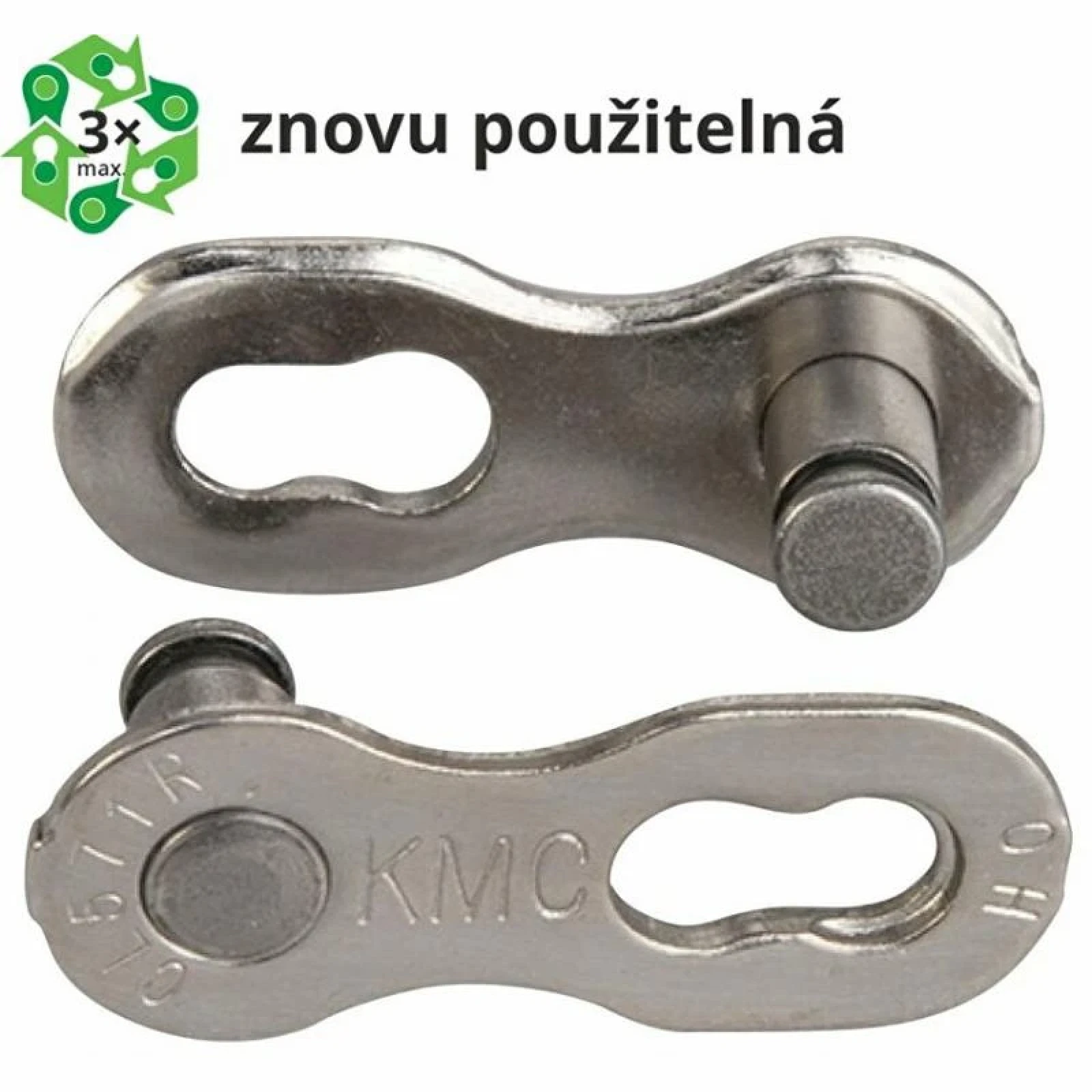Kmc spojka řetězu 7-8 speed EPT Silver 7,1mm, blistr 2 ks · záber 1