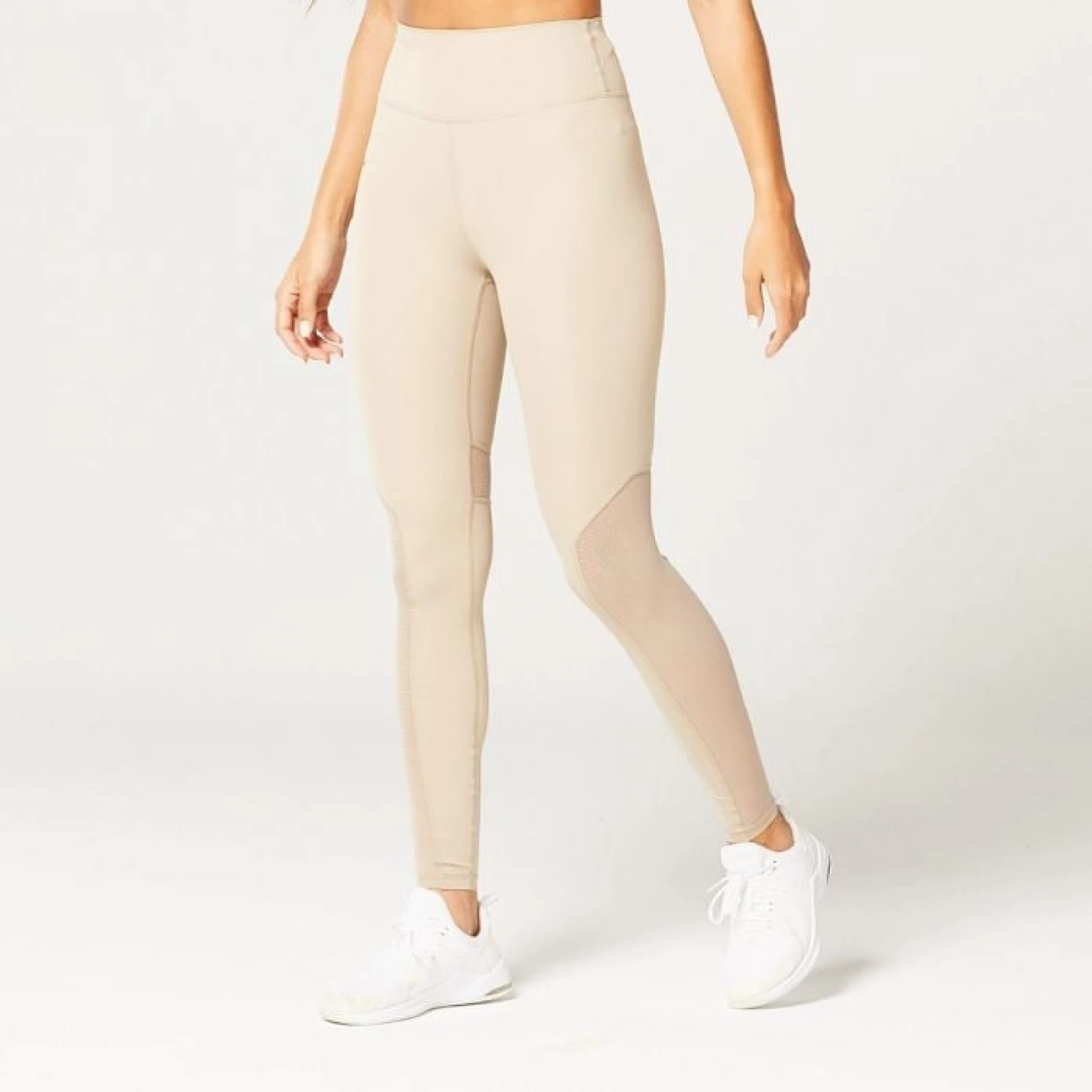 SQUATWOLF Dámske legíny Mesh Insert Cobblestone XS - Veľkosť: XS | Farba: béžová · záber 1