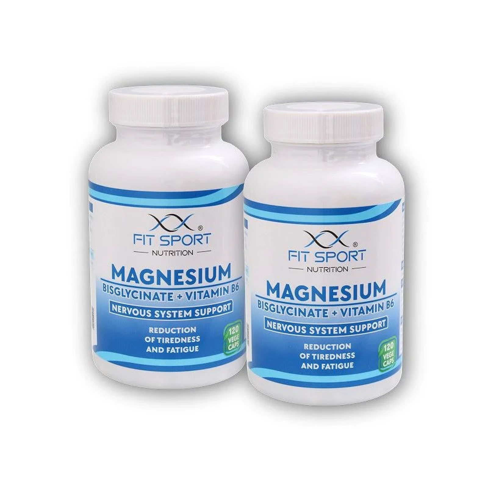 FitSport Nutrition 2x Magnesium Bisglycinate + Vitamin B6 120 vege caps · záber 1