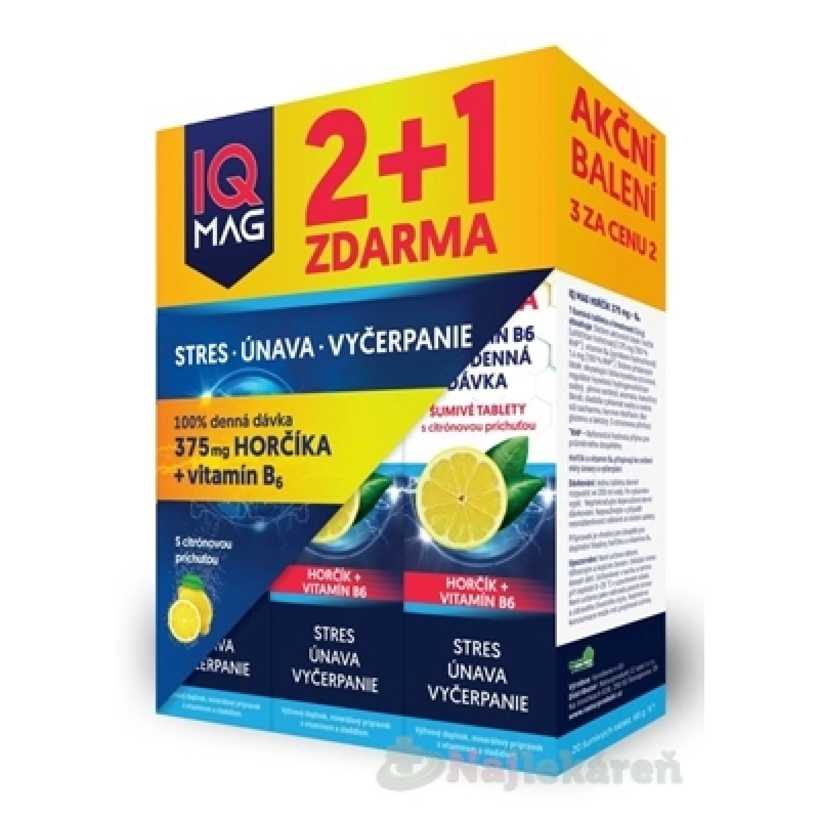 IQ Mag hořčík + B6 šumivé tabliety 40+20 · záber 1