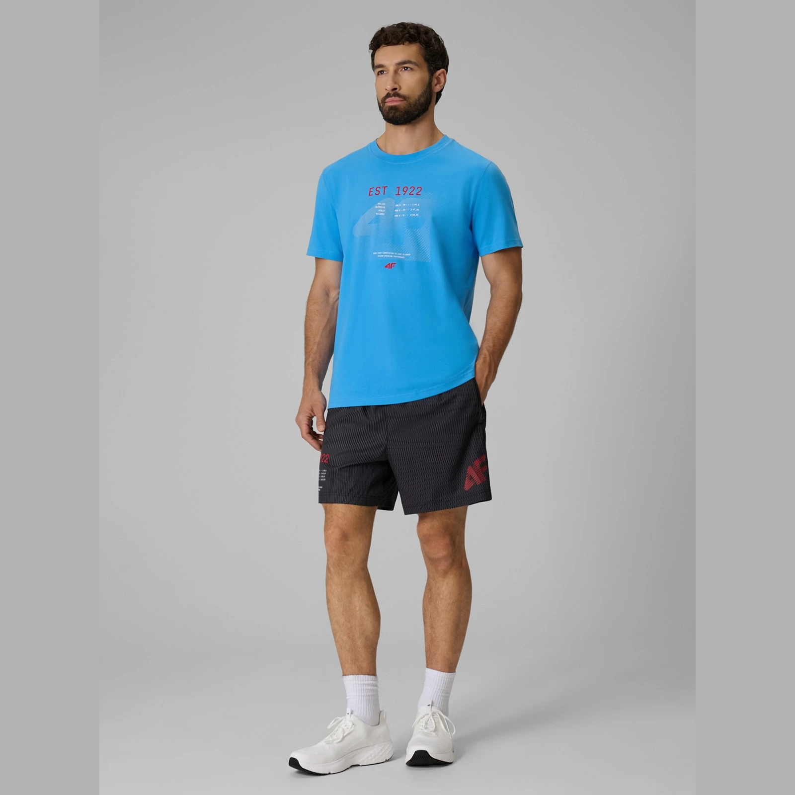 T-shirt regular s potlačou pánsky - modrý · záber 6