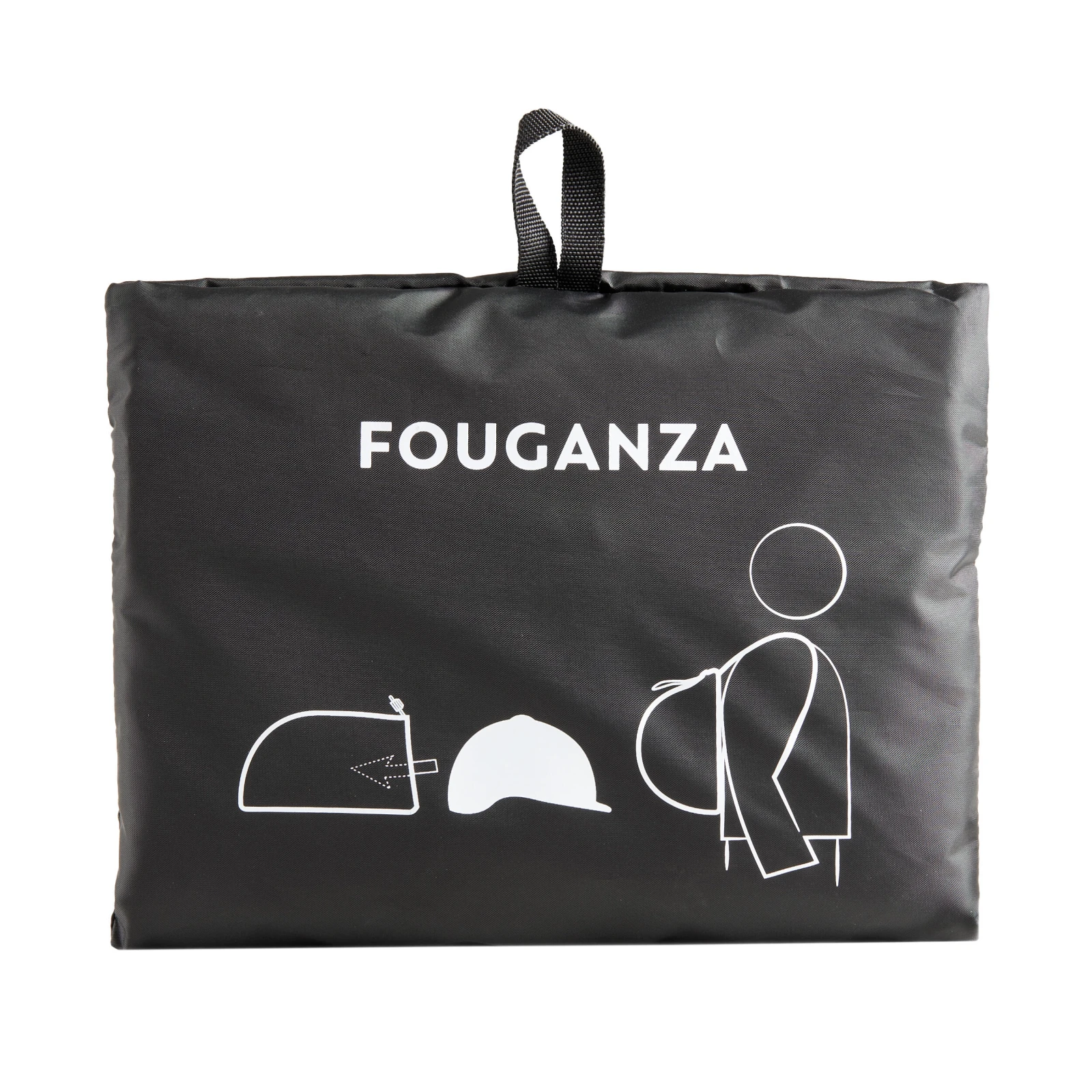 FOUGANZA Skladací obal na jazdeckú prilbu čierny bez · záber 2
