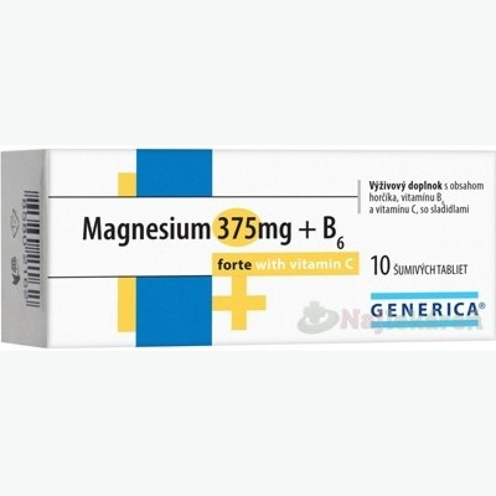 GENERICA Magnesium 375 mg + B6 forte s vitamínom C, 10 ks · záber 1