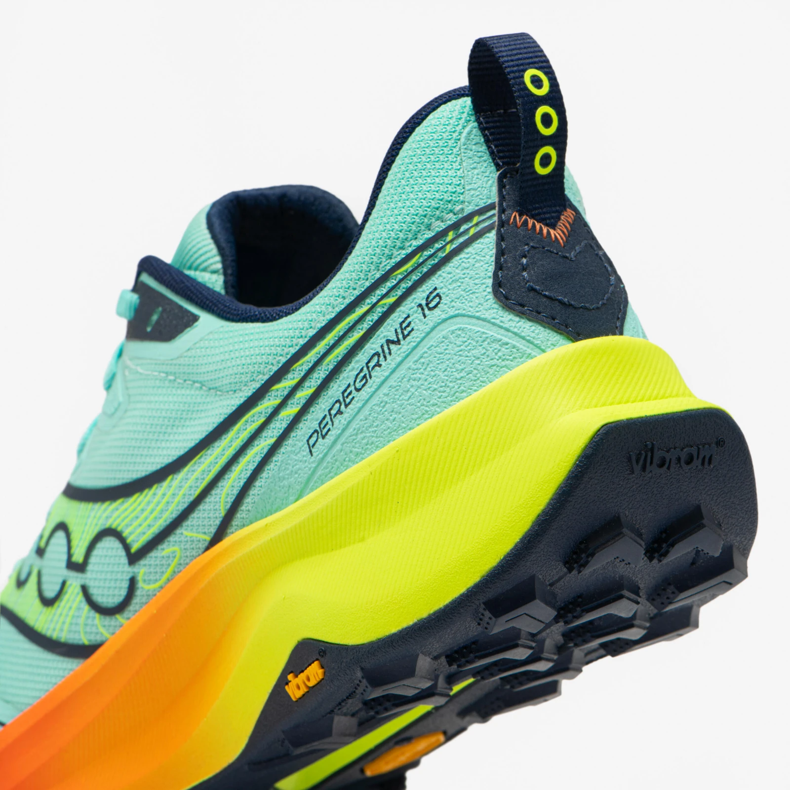 SAUCONY SAUCONY Peregrine 16 pánska obuv na trailový beh zeleno-žlto-oranžová 43 · záber 2