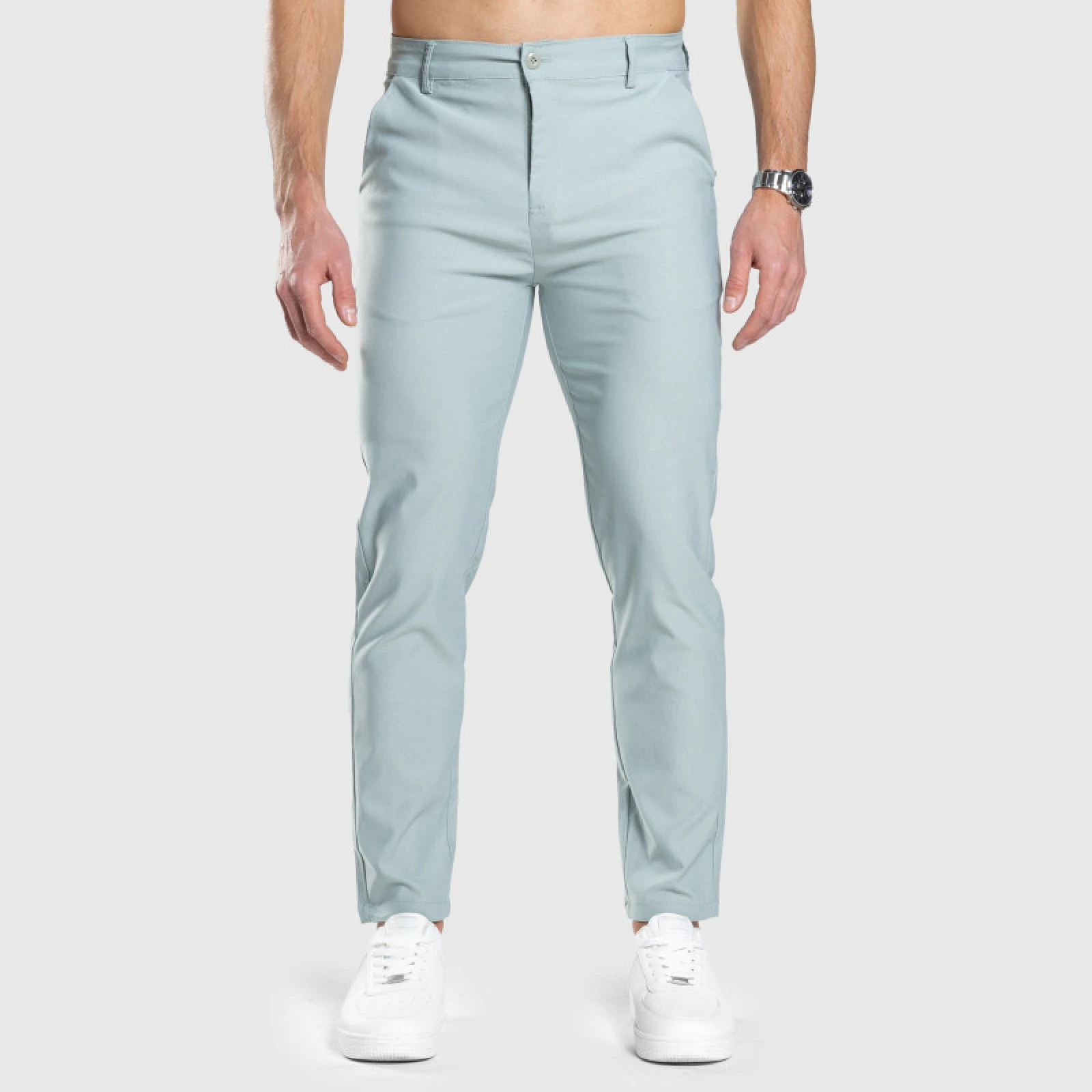 Strečové nohavice Iron Aesthetics Classy, zelené · záber 4