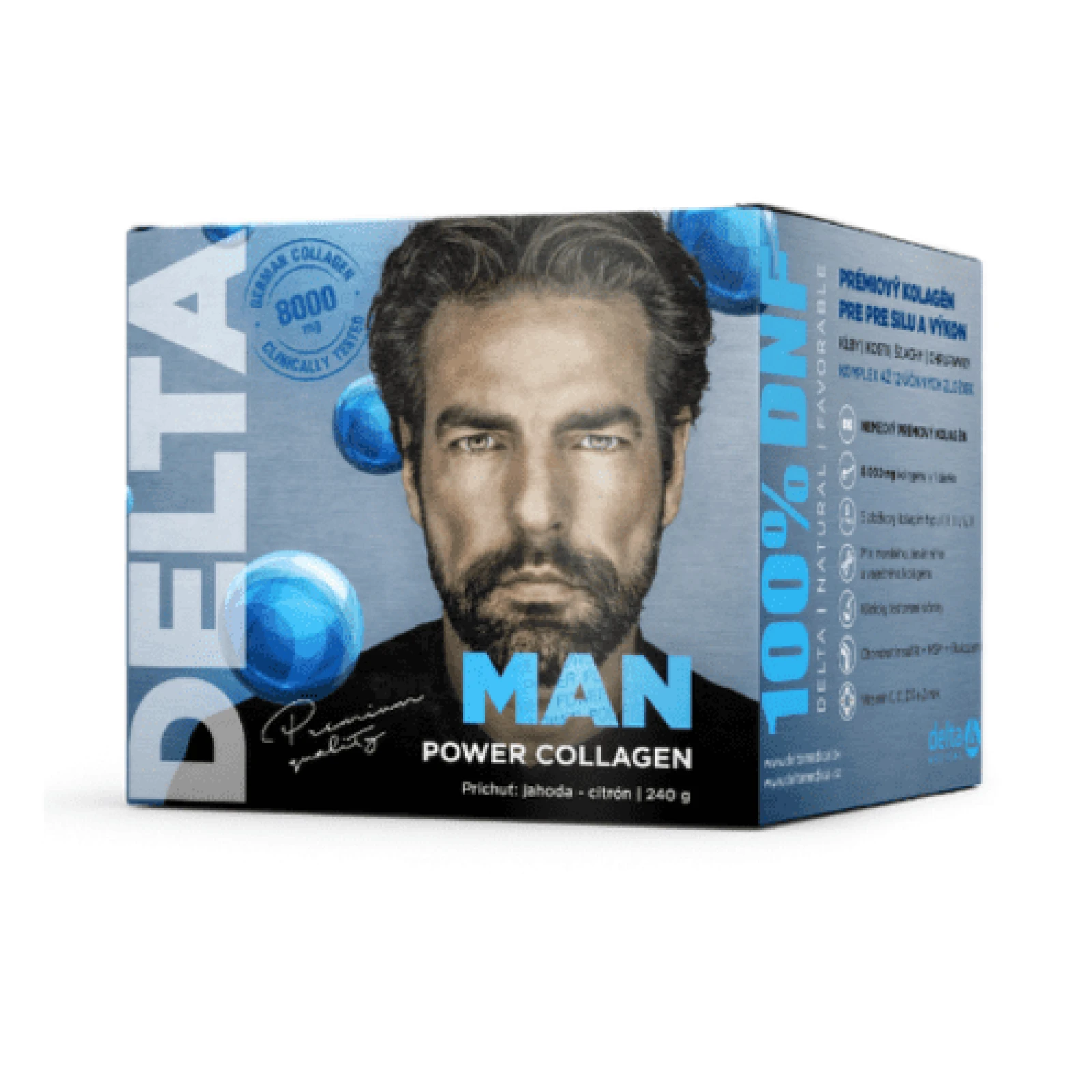 MAN POWER COLLAGEN Príchuť jahoda citrón prášok 240 g · záber 1