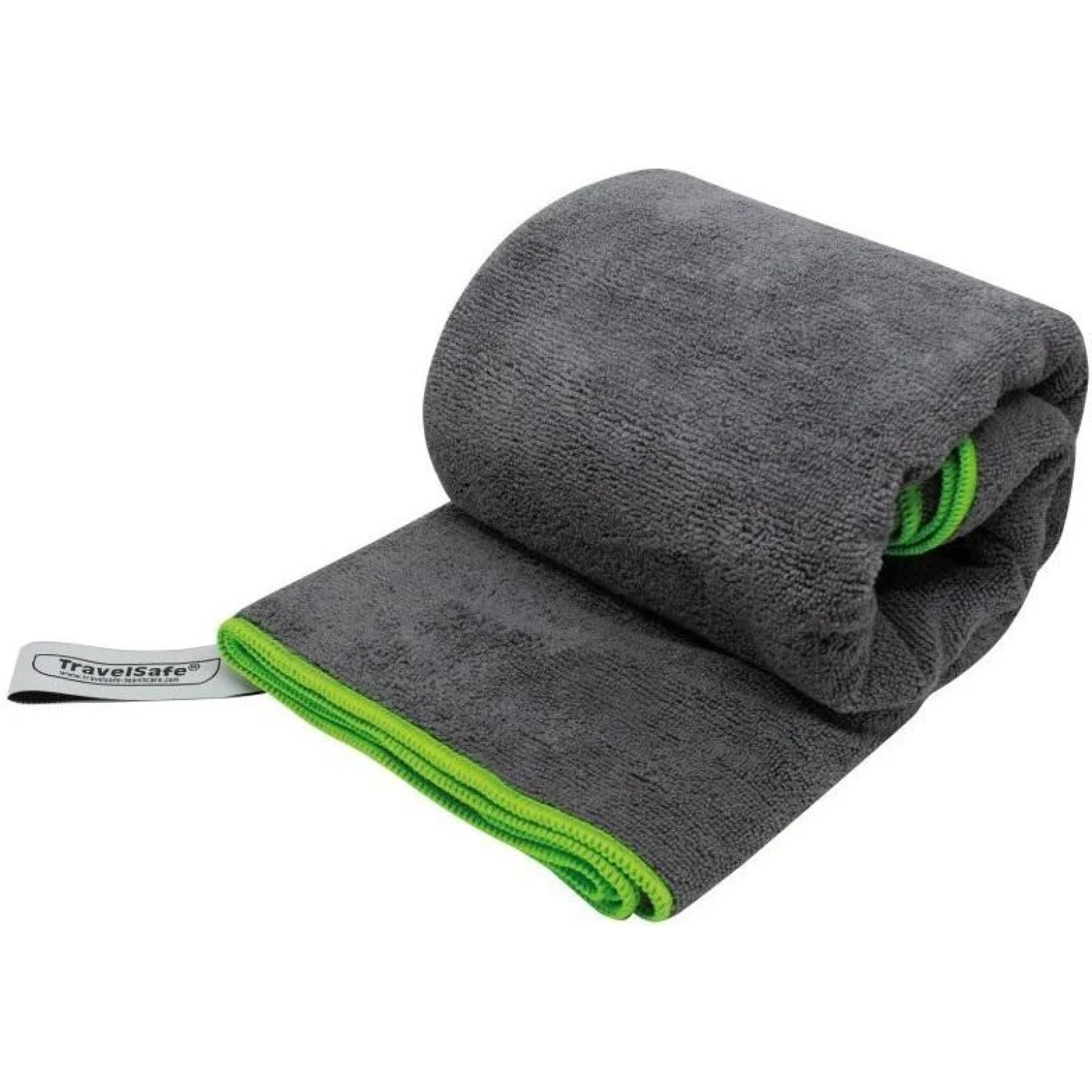 TravelSafe ručník Microfiber Terry Towel L charcoal/lime green · záber 1
