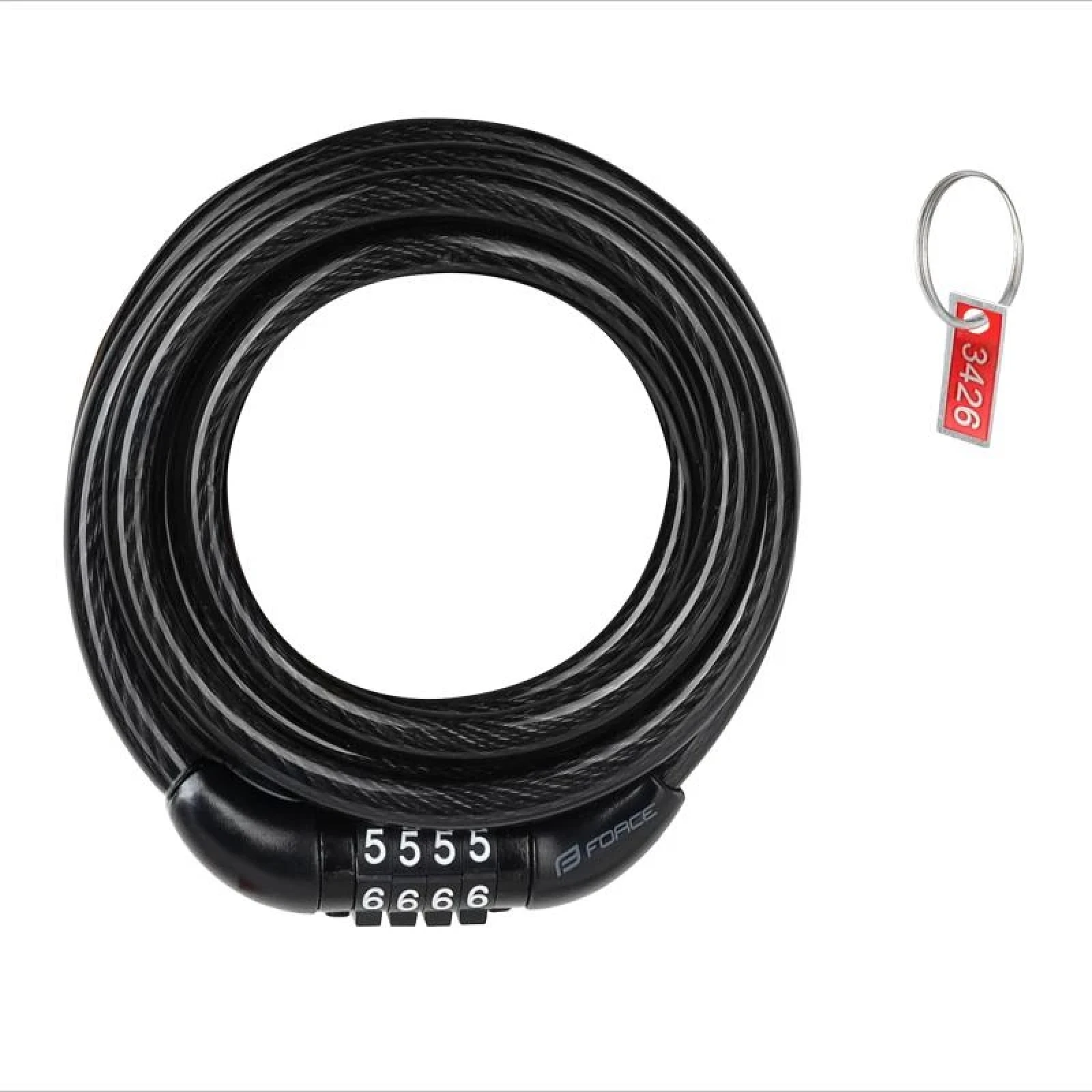 Force Zámek S8/1800mm, kódový, bez držáku, černý · záber 1